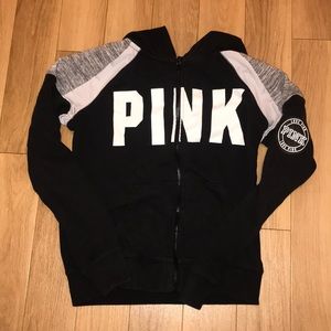 Black/White/Grey, PINK, zip up hoodie.